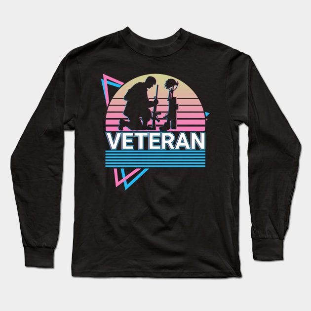 Veteran US Army US Soldier Retro Gift Long Sleeve T-Shirt by Alex21